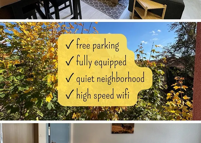 Colmar proche centre, marchés de Noël 10min à pied, parking gratuit F2 au calme * Colmar