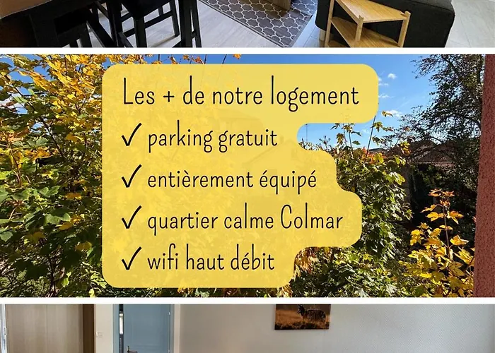 Colmar proche centre, marchés de Noël 10min à pied, parking gratuit F2 au calme Appartamento *